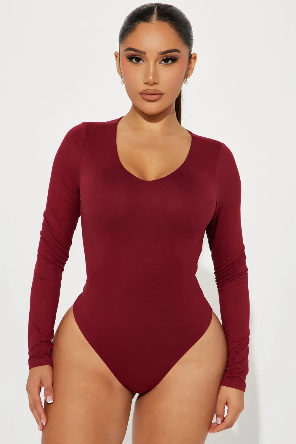 Myra Double Lined Bodysuit - Wine