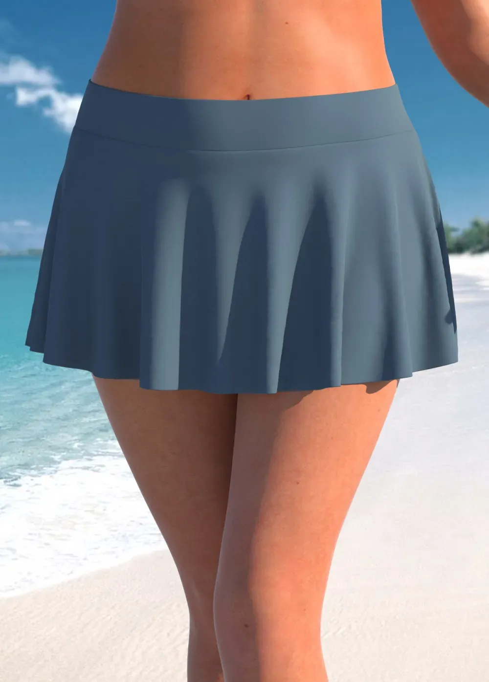 Circular Ring Mid Waisted Paisley Print Tankini Set