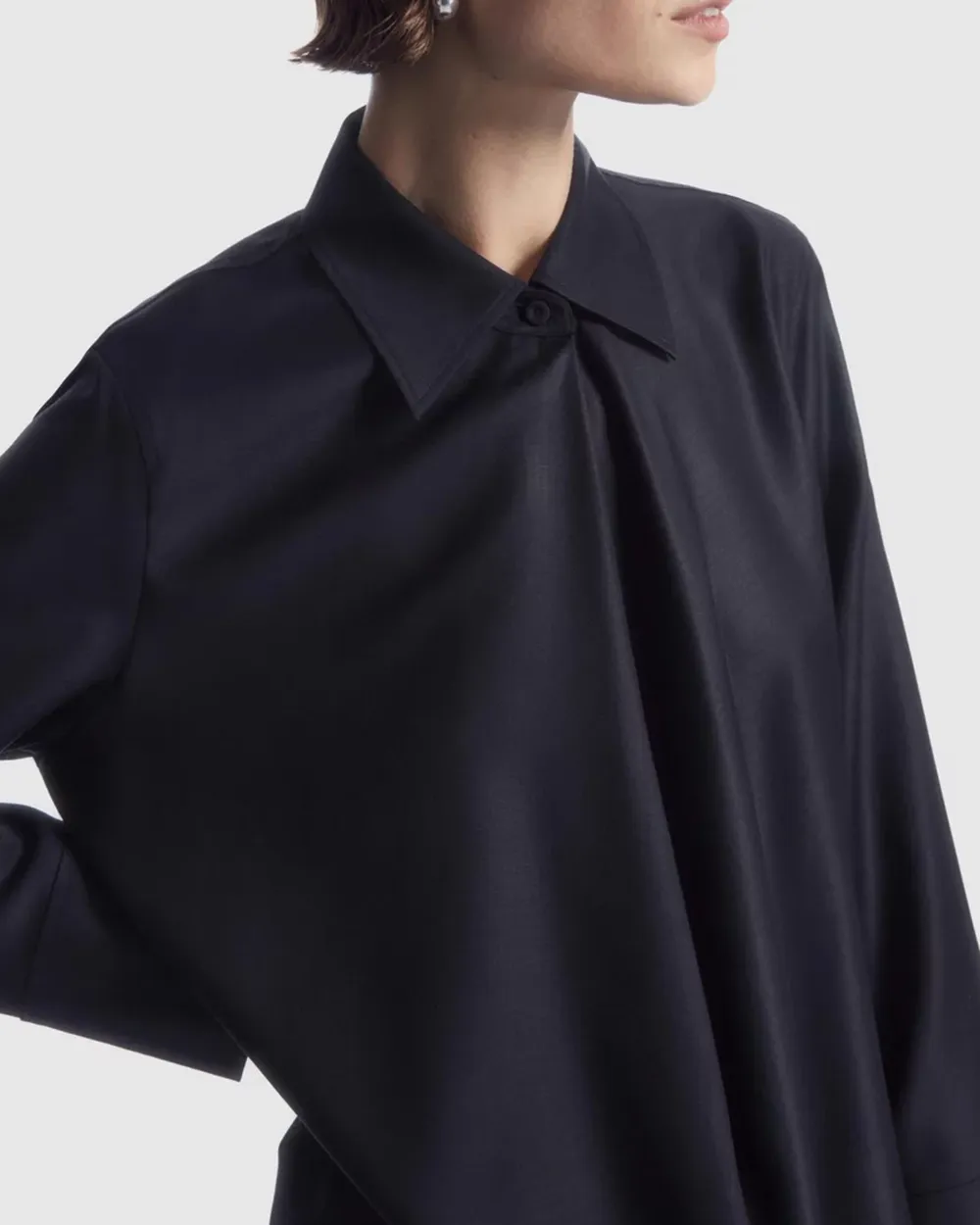 Wool Midi Shirt Dress