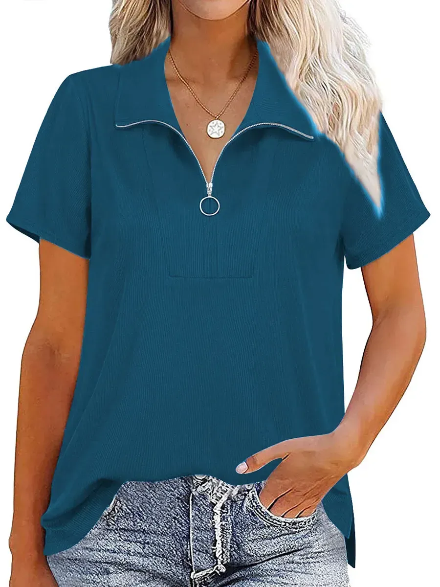 Loose Casual Solid Color Short-sleeved T-shirt