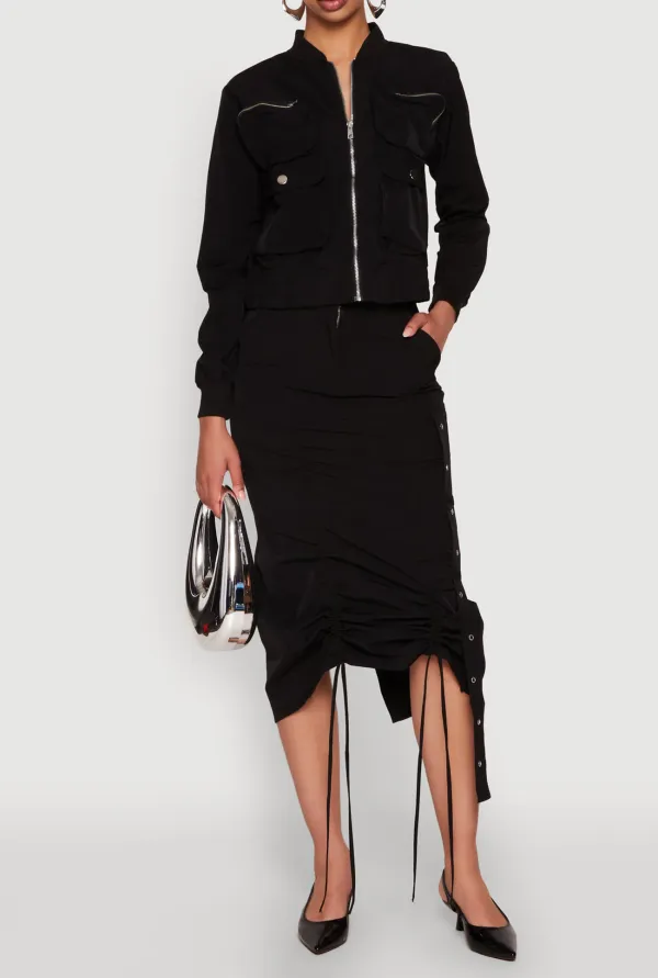 Mid Length Slit Skirt