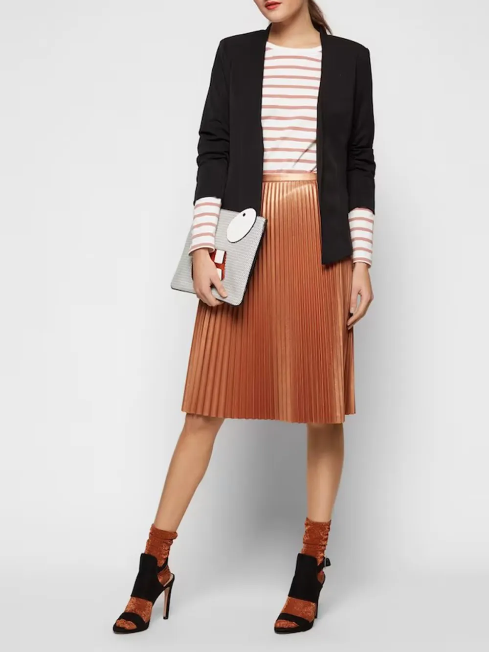 Plain Colored Stand-up Collar Blazer