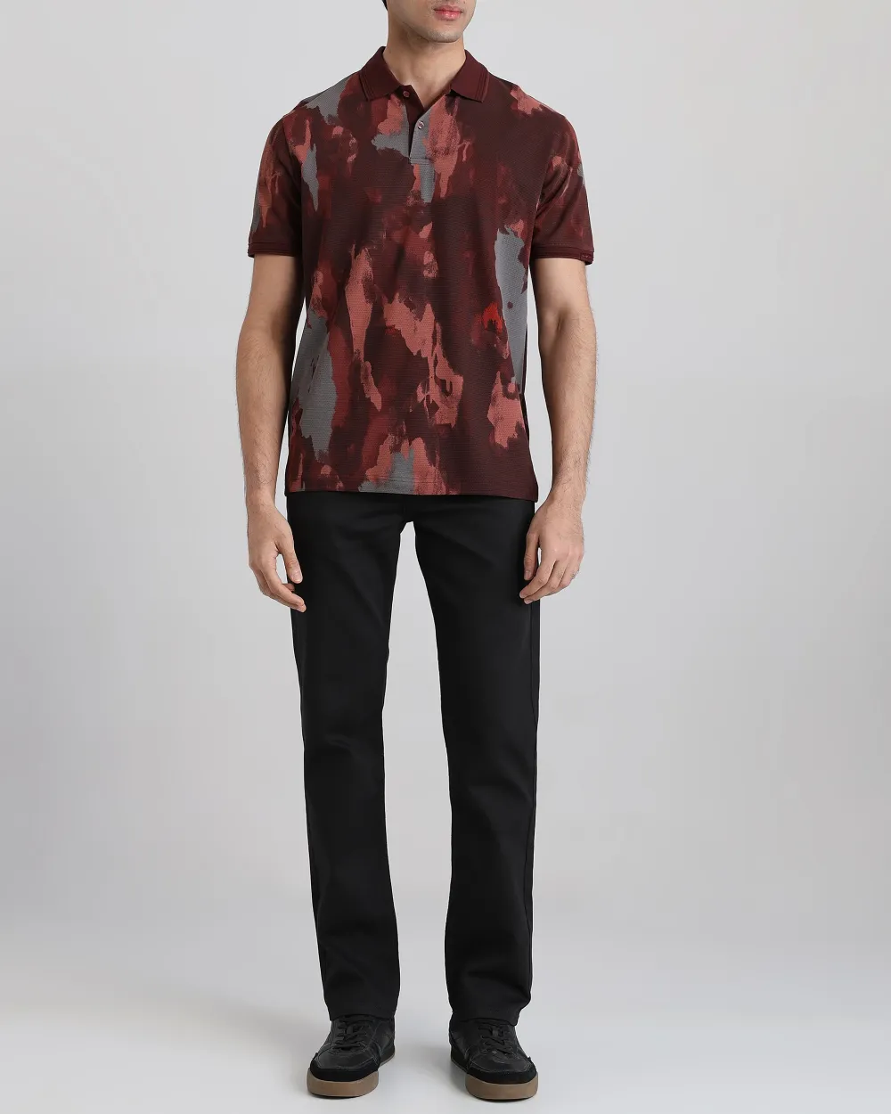 Retro nostalgia Abstract Rust Polo Shirt