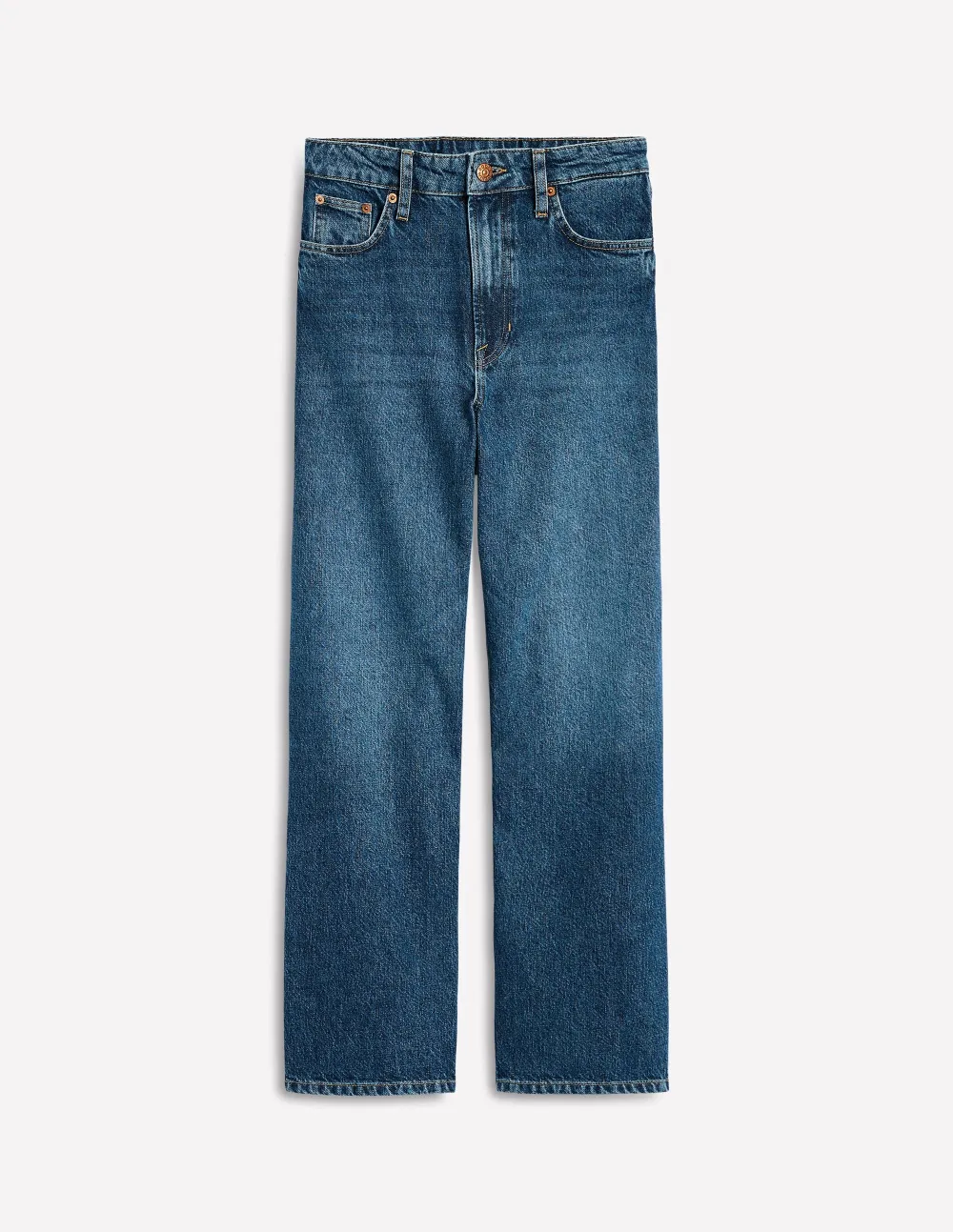High Rise Straight Crop Jeans -Mid Vintage