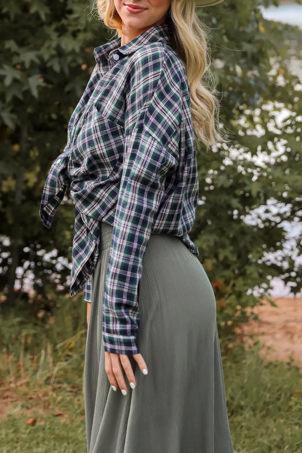 Trendsetting Aspect Hunter Green Plaid Flannel