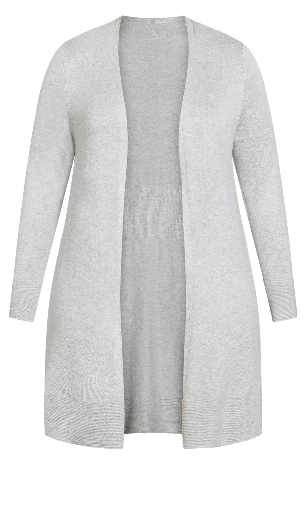 Evans Grey Clara Ribbed Detail Cardigan
