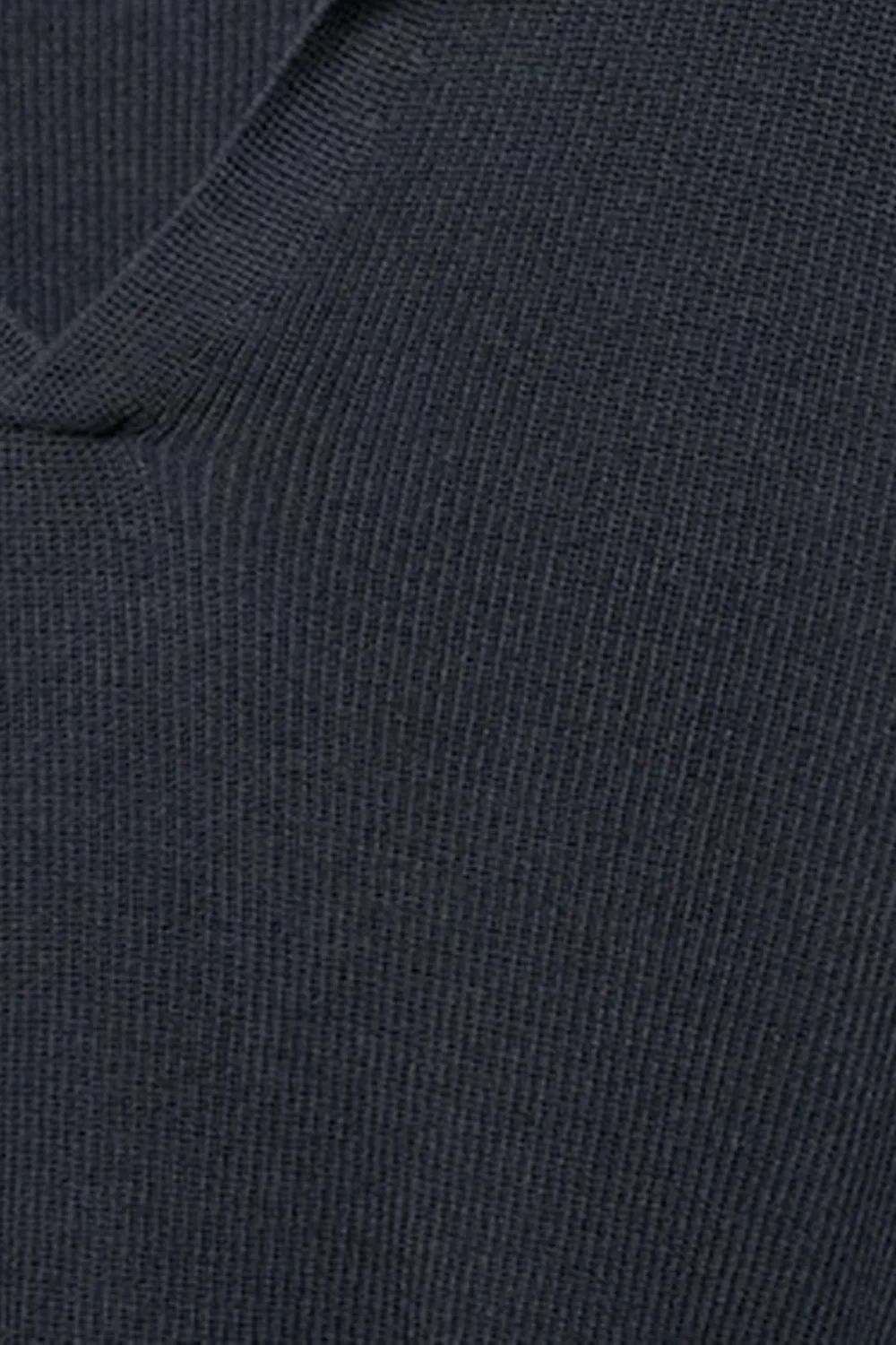 Ribbed Knit Polo Shirt