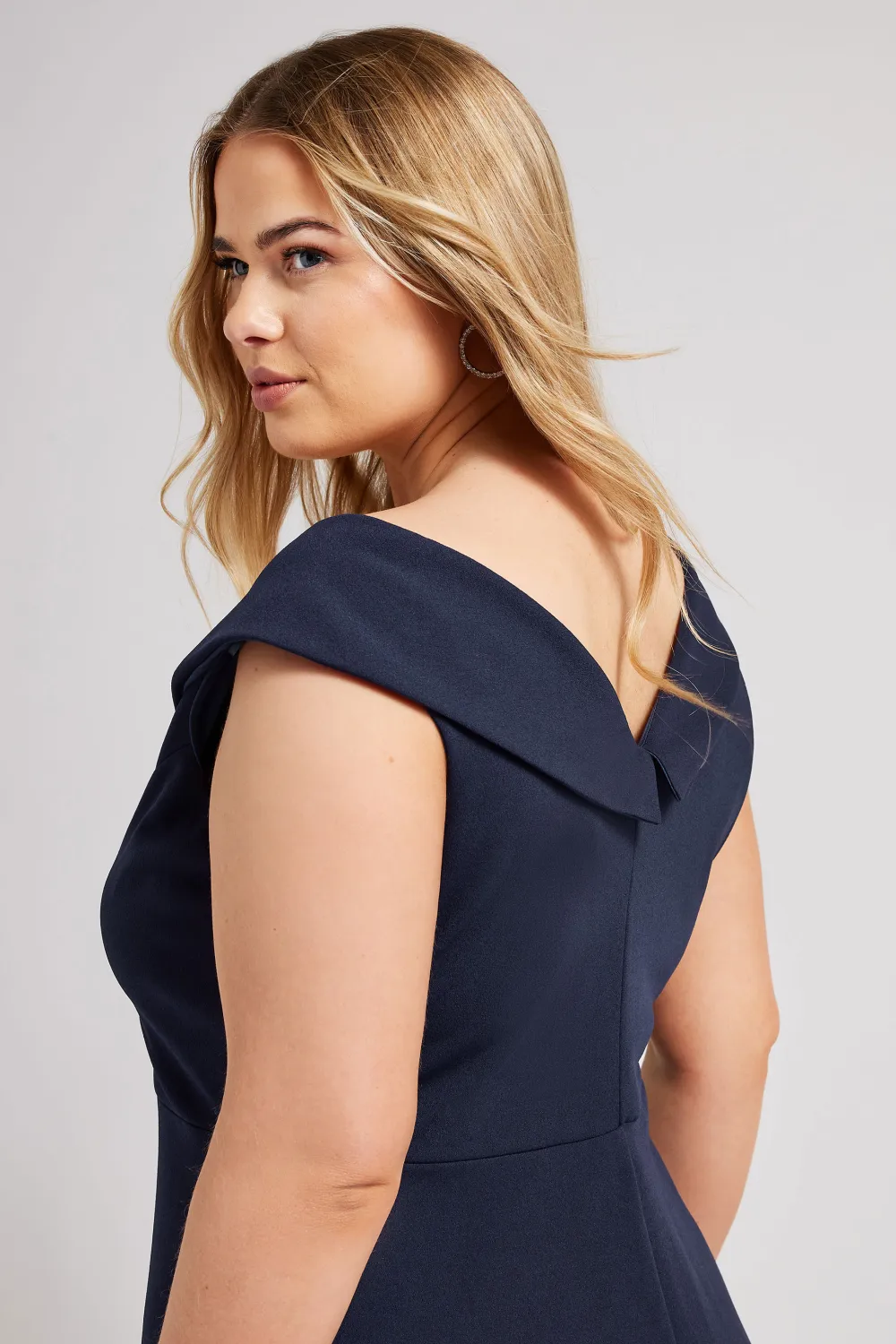 YOURS LONDON Curve Navy Blue Tuxedo Style Dress