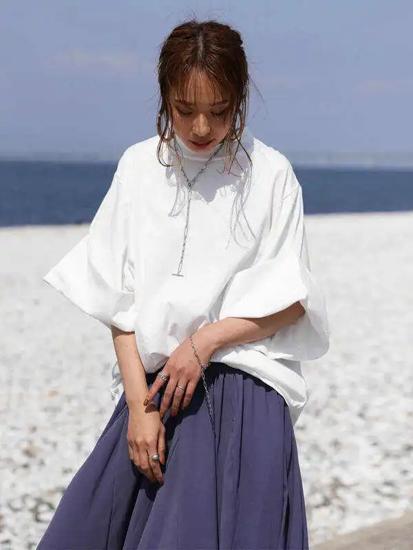 Original Solid Color Casual Flared Sleeve Loose T-Shirts