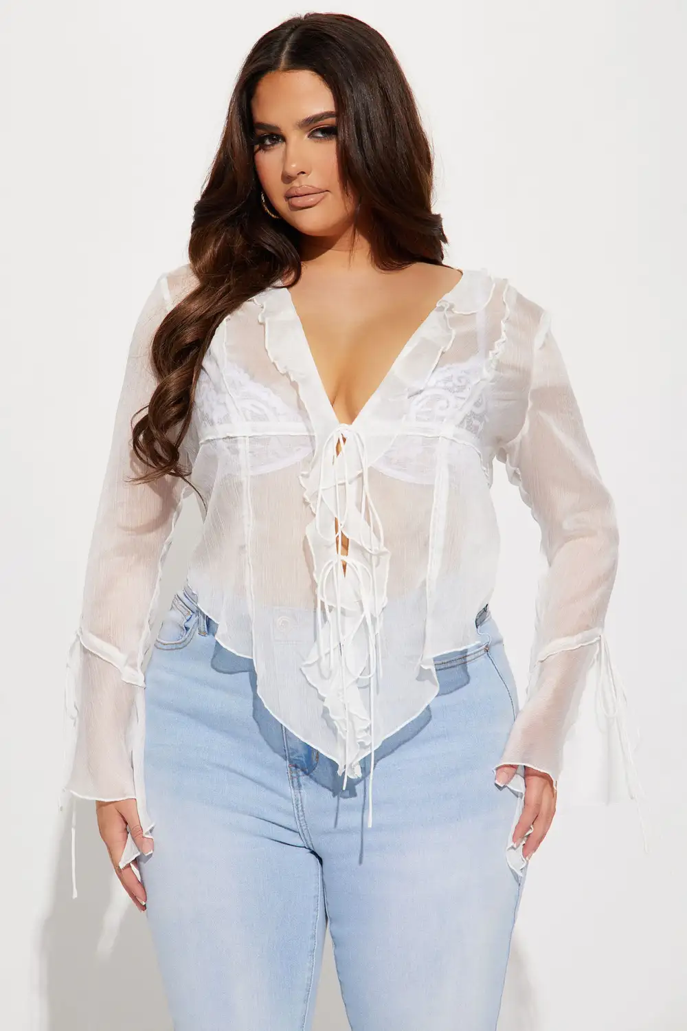 Sweet Sensation Ruffle Blouse - White