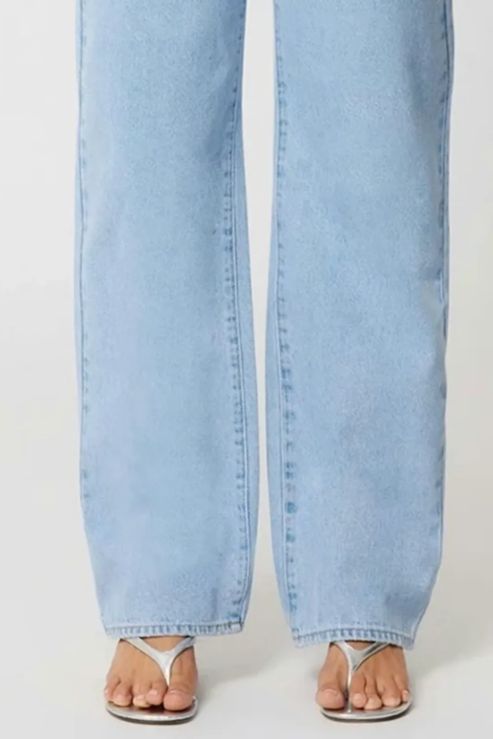Wide Leg Light Blue High Rise Jean
