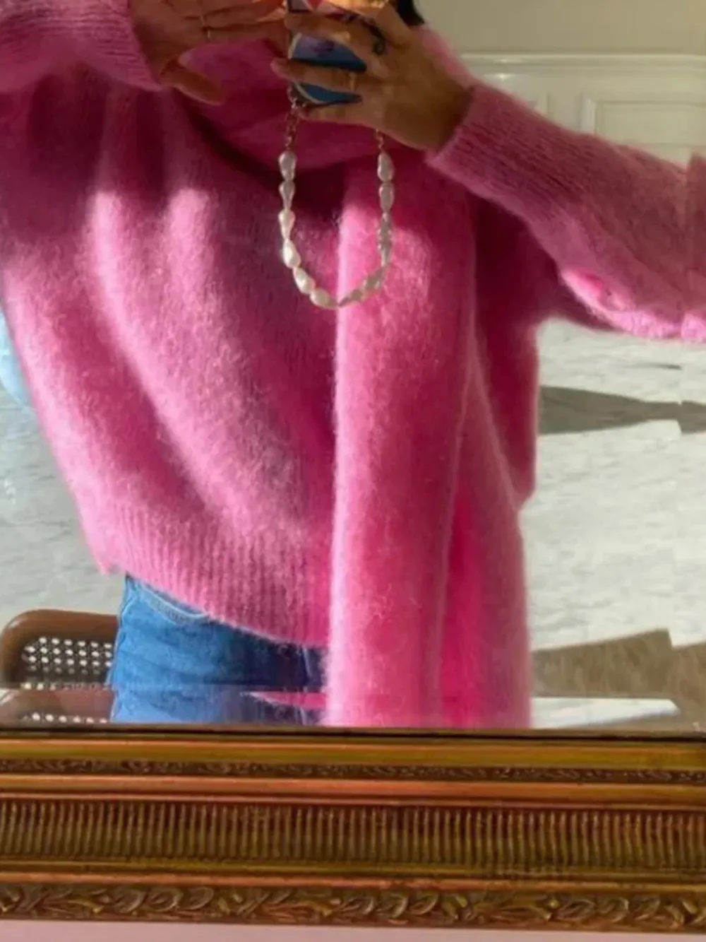 Casual Style Sweater Rose Pink