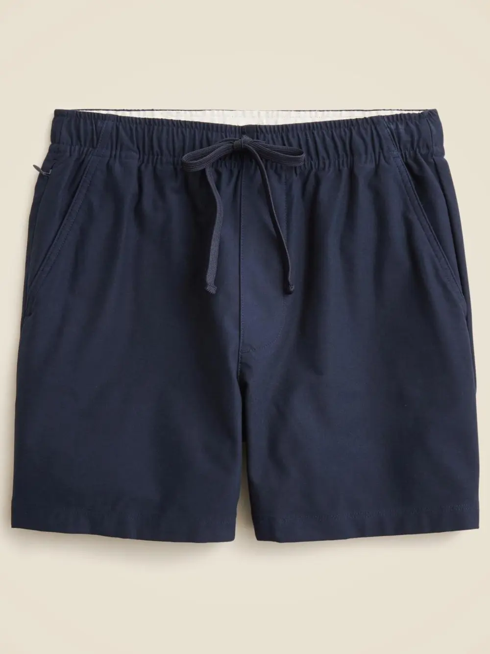 Dark Navy Twill Drawstring Shorts