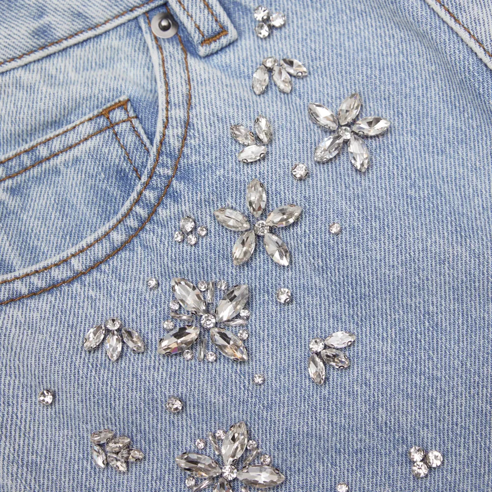 Blue Embellished Jeans