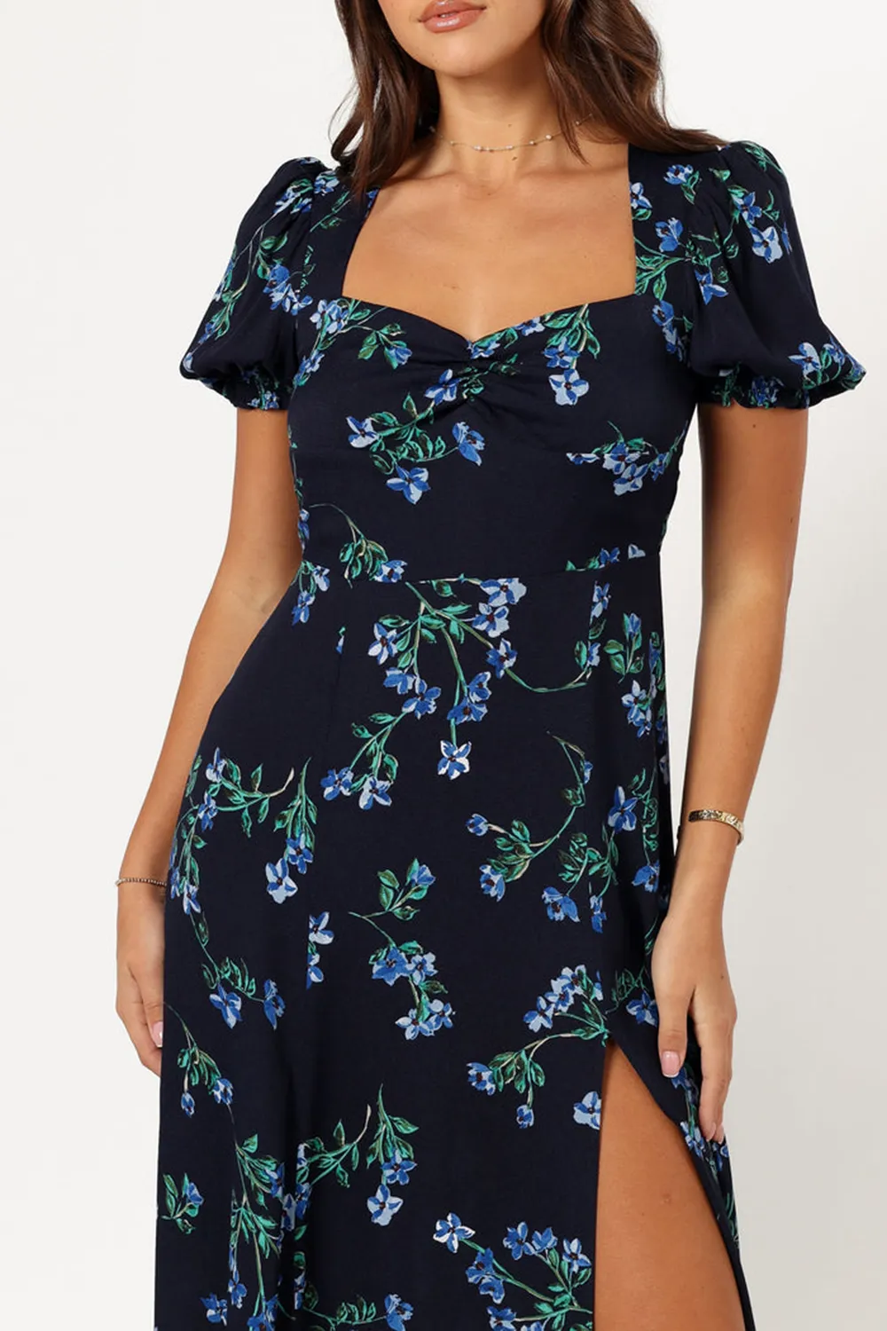 MIDNIGHT BLUES MIDI DRESS