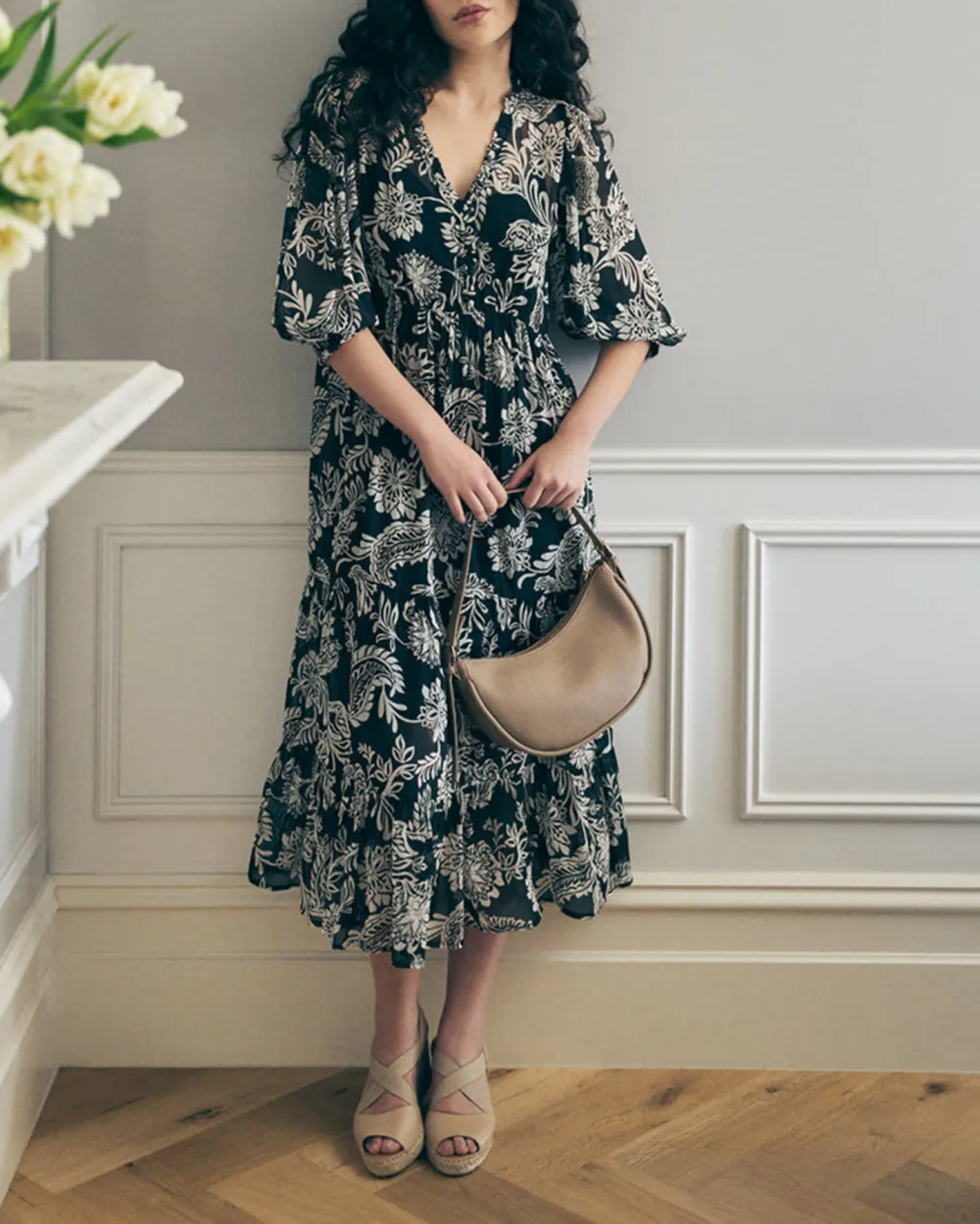 Printed Tiered Dress