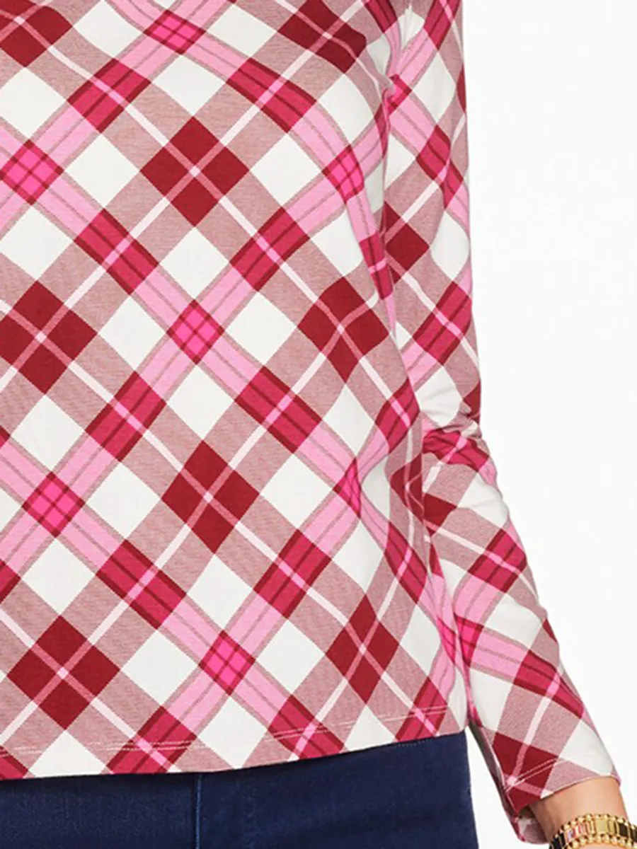 Women's Classic Winter Berry Patterned Stylish High Neck Sweater