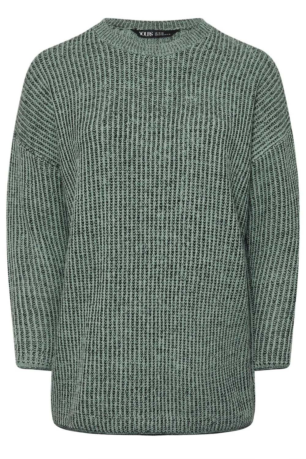 YOURS Curve Grey Drop Shoulder Knitted Jumper