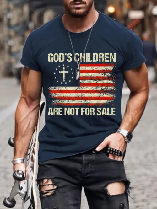 Men'S Casual God Children For Men Does Not Sell Printed Short Sleeve T-Shirts Pure Cotton Round Necks