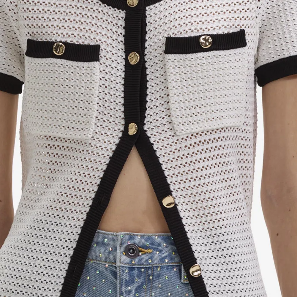 White Crochet Midi Dress