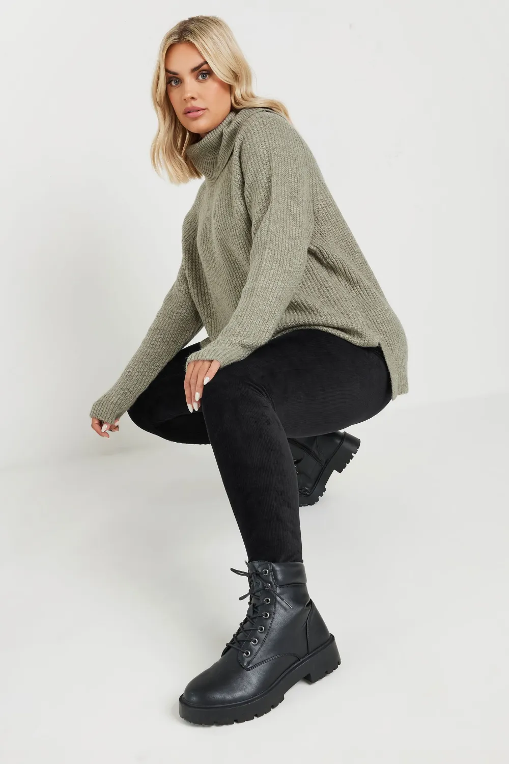 YOURS Curve Black Cord Stretch Leggings