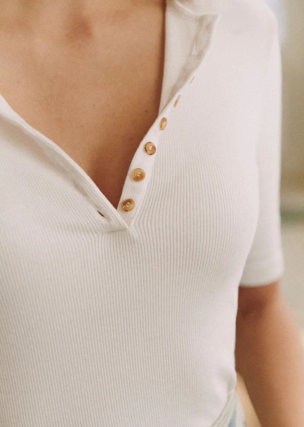 Cotton Cropped Crew Neck T-Shirt