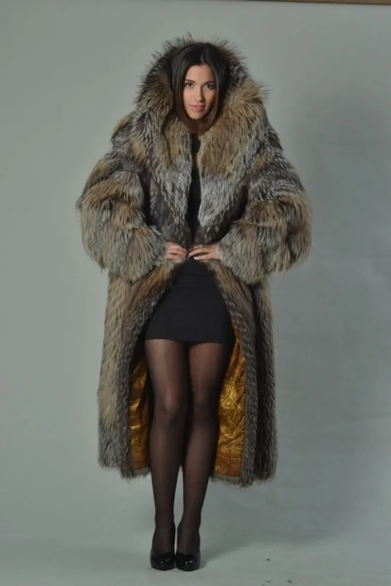 Full Length Crystal Fox Fur Coat