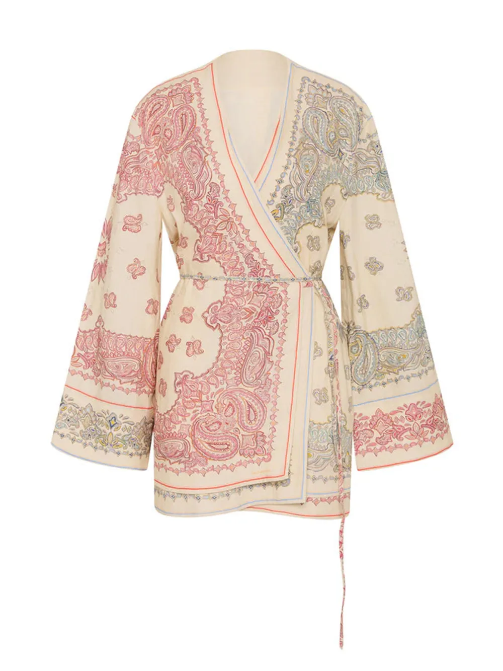 Casual Style Multi Long Sleeve Mini Robe