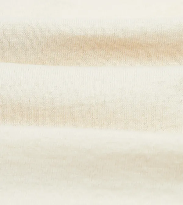 Ecru Knitted Linen-Cotton Short-Sleeve Polo Shirt Lapel