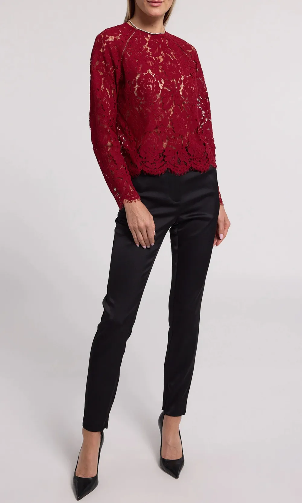 Satin Slim-Fit Pants