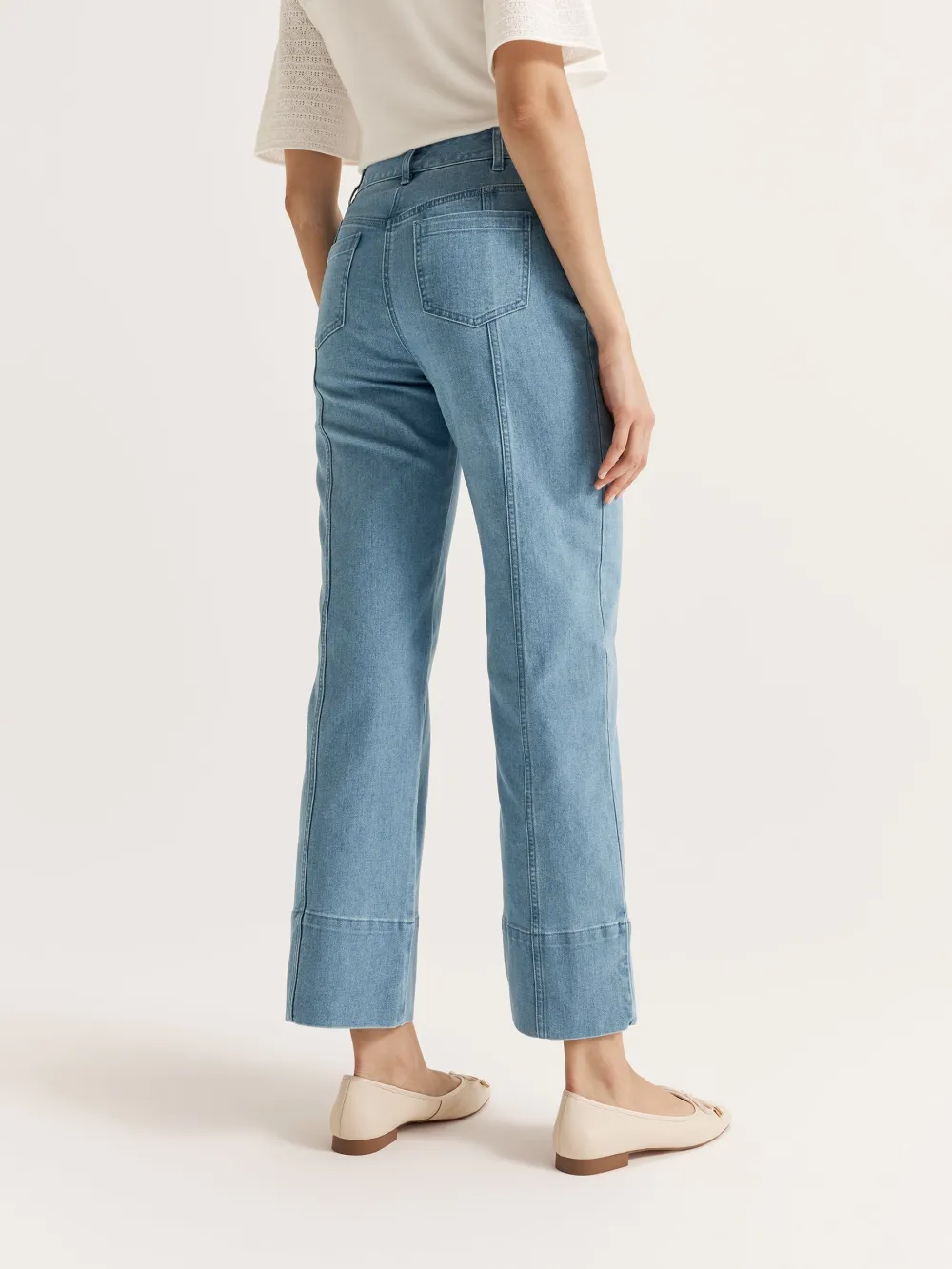 Light Blue Straight Leg Jeans
