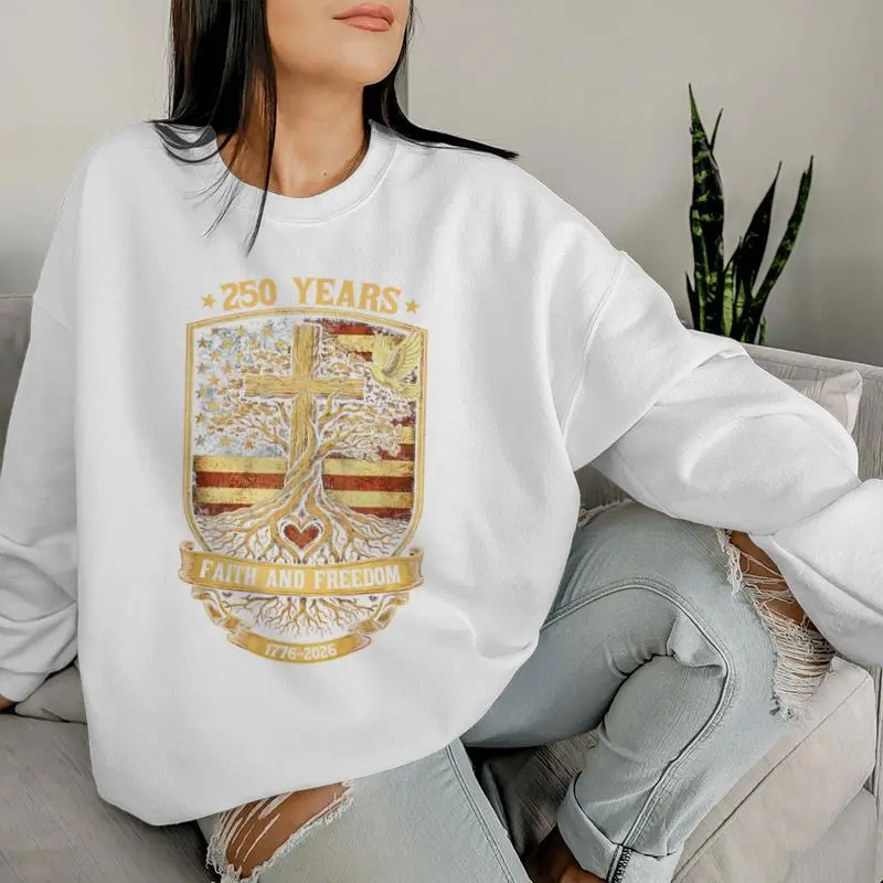 250 Years Faith And Freedom Christian  250Th Anniversary Women Sweatshirt