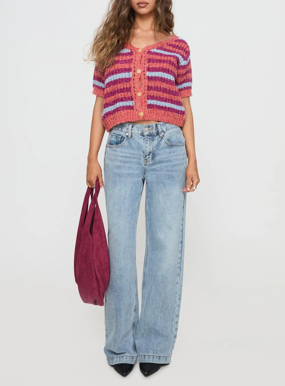 Striped Multi Knit Cardigan