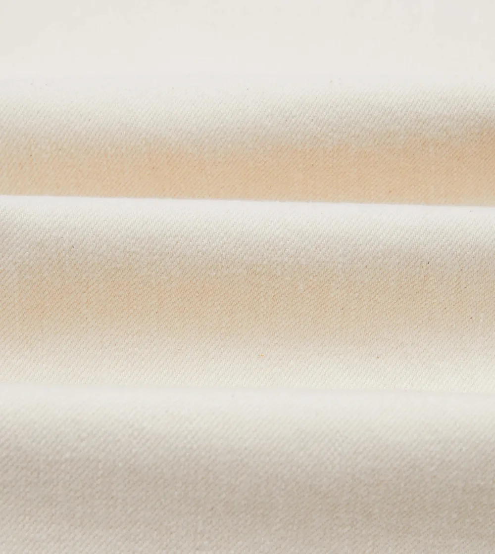 Ecru Colored Straight Leg Denim Pants