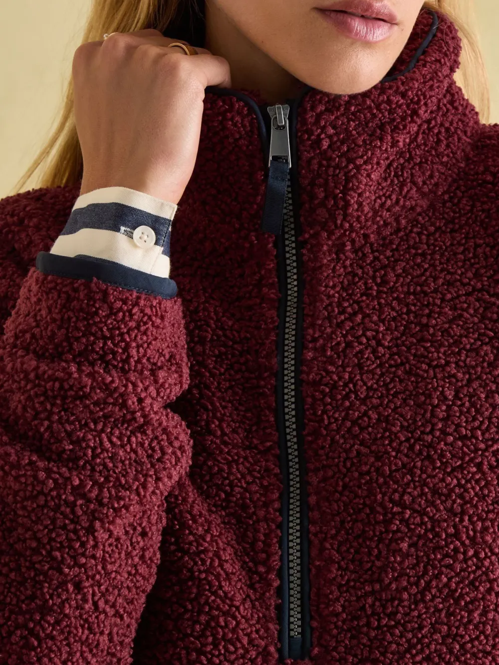 Regular Burgundy Quarter Zip Fleece