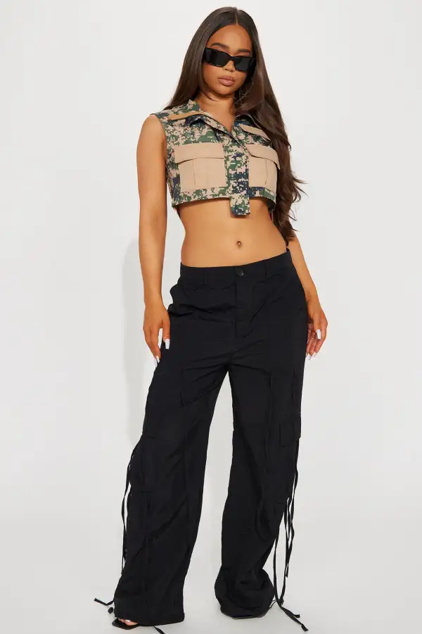 Street Vibes Cargo Vest Top - Camouflage