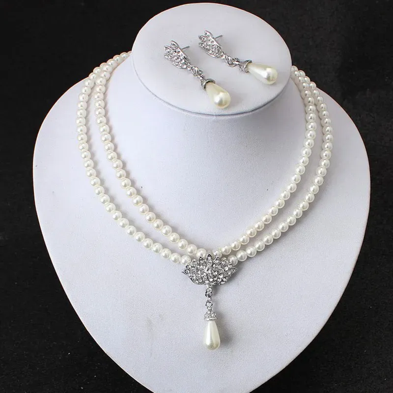 Pearl necklace alloy temperament wedding set