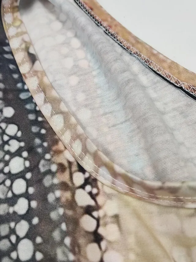 Women's Plus Size Tank Top Going Out Tops Vest Concert Tops Light Green Blue Khaki Floral Ethnic Button Print Sleeveless Holiday Streetwear Casual V Neck Regular Fit Floral