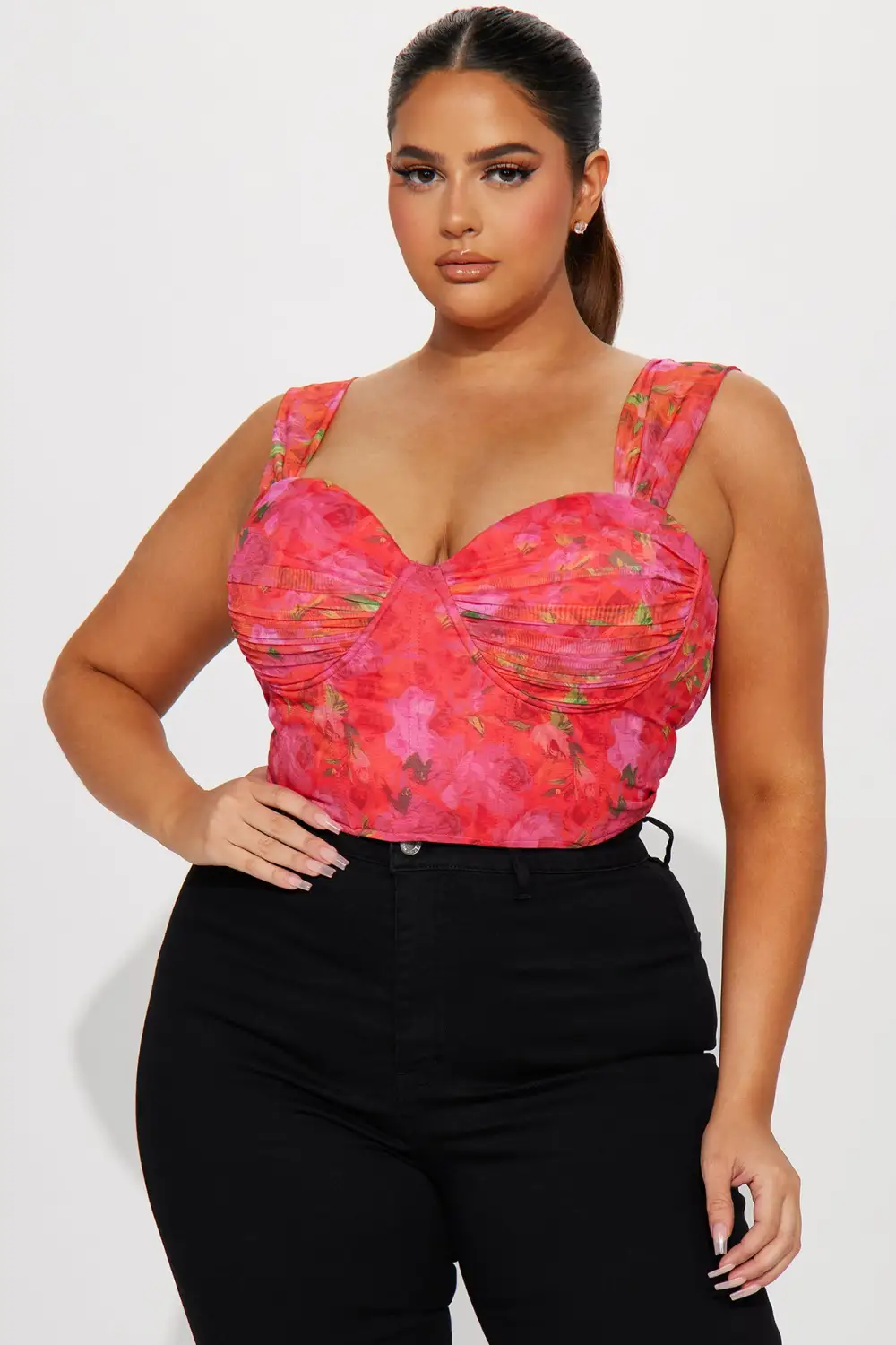 Claudette Corset Top - Fuchsia
