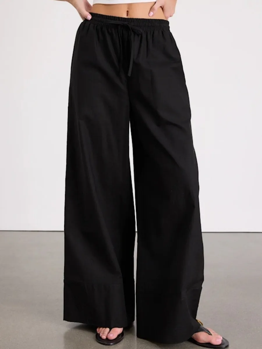 Drawstring Wide Leg Pants