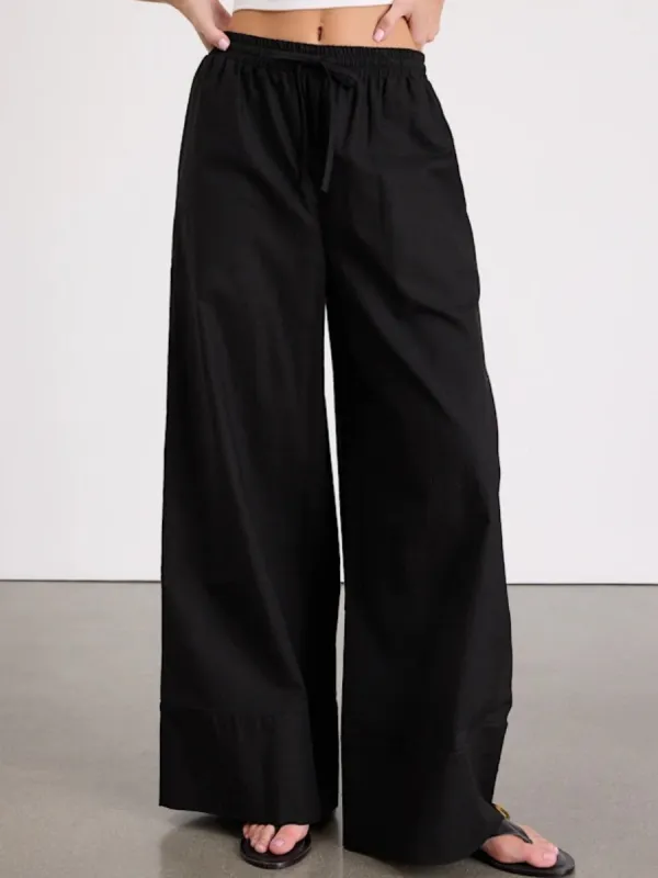 Drawstring Wide Leg Pants