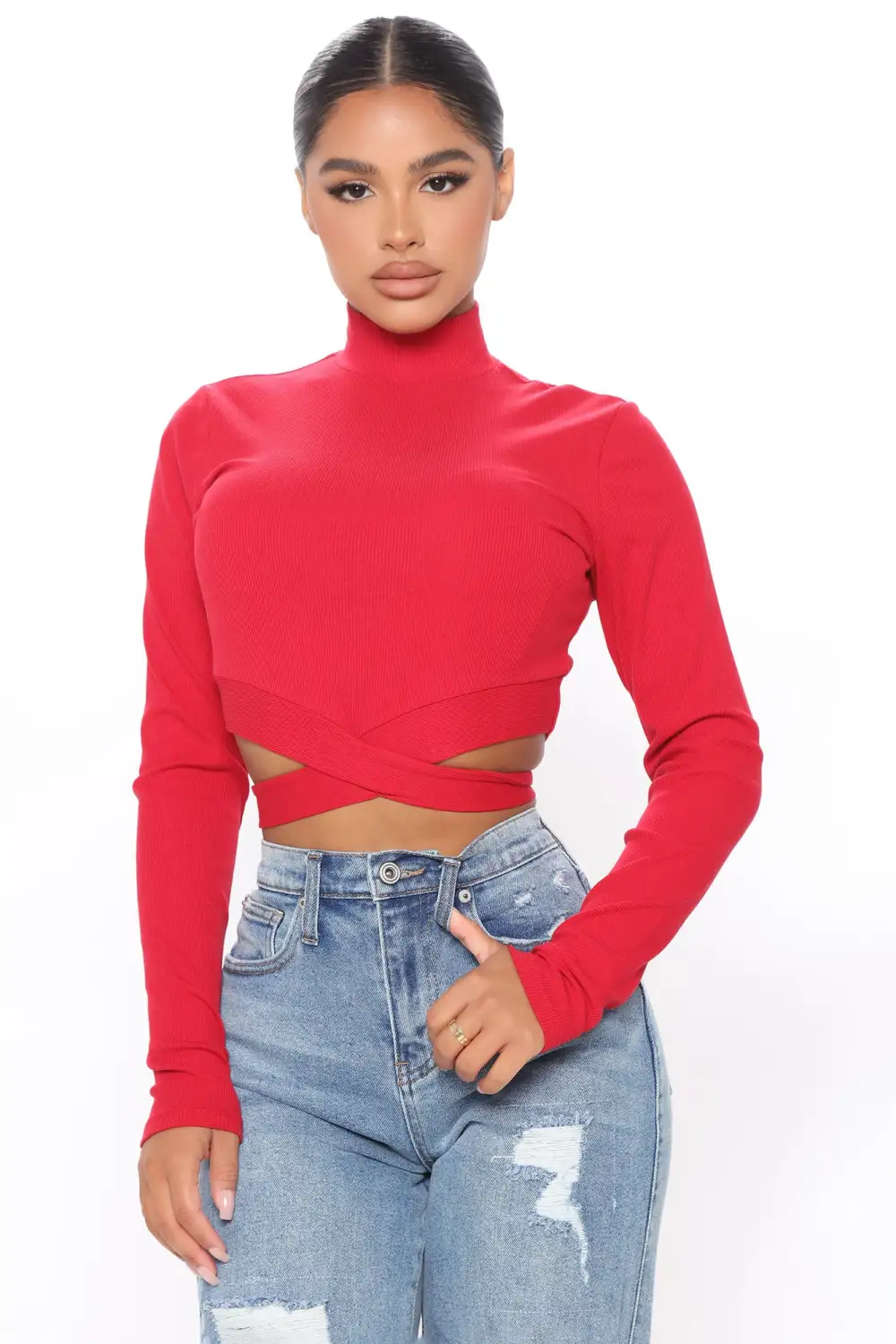 Perfect Timing Crop Top - Red