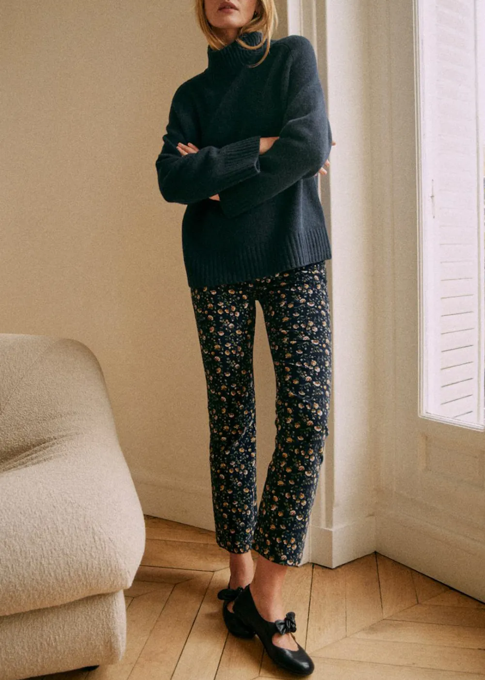 High Waist Printed Trousers