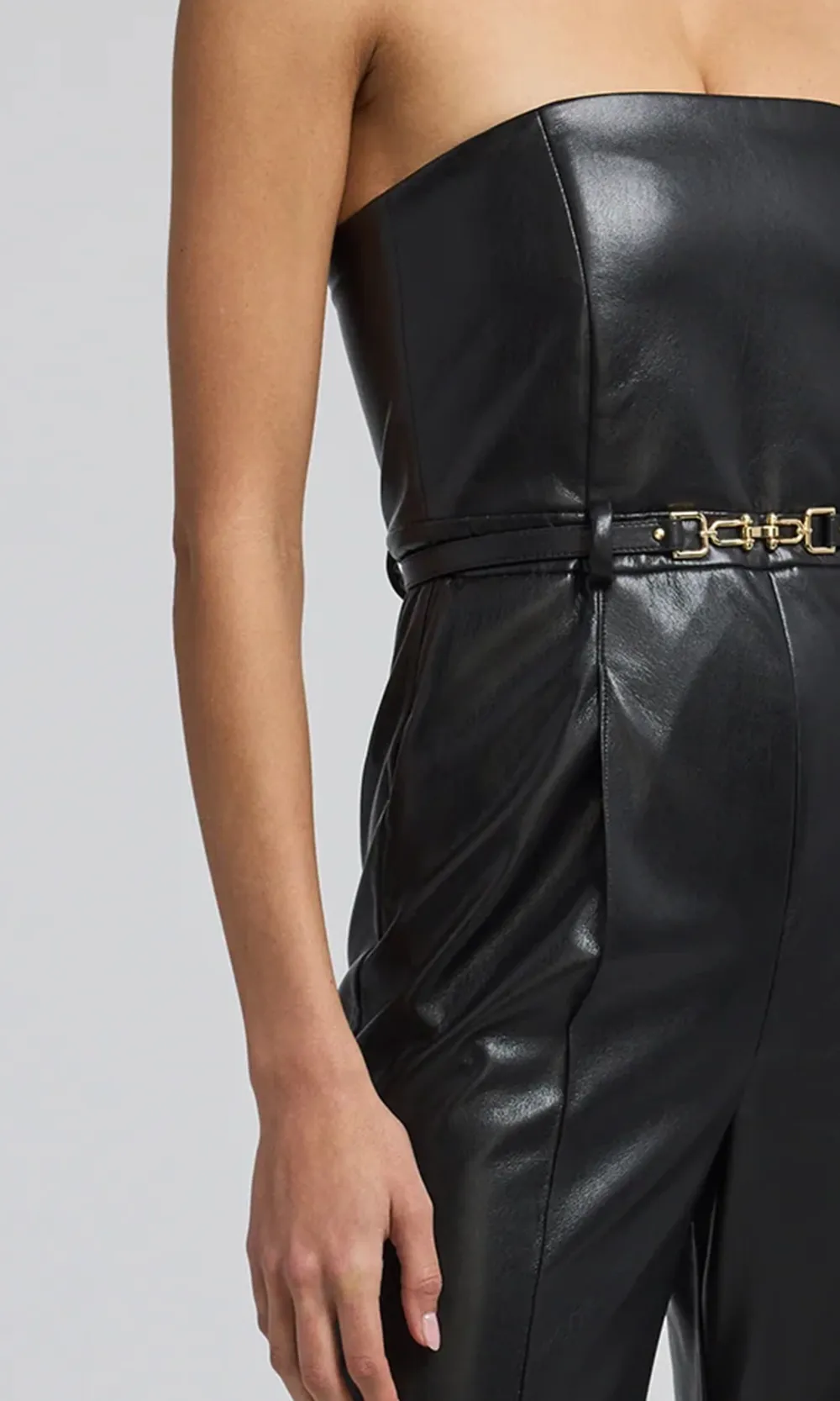 Leather Tube Jumpsuit