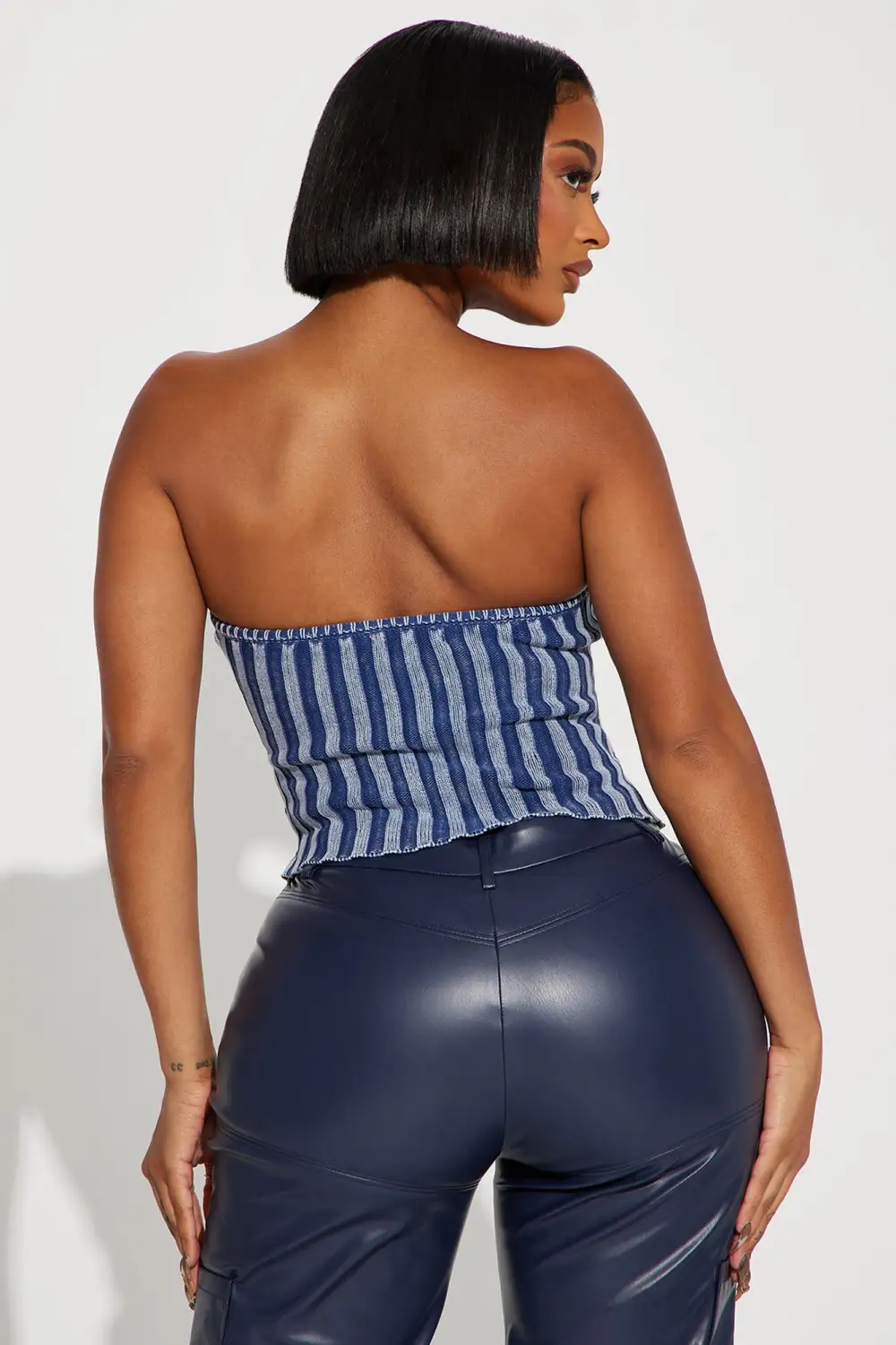 Flipped Switch Washed Sweater Top - Blue