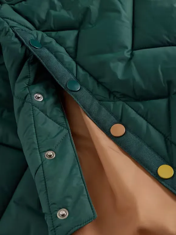 Quilted Coat In Dark Green