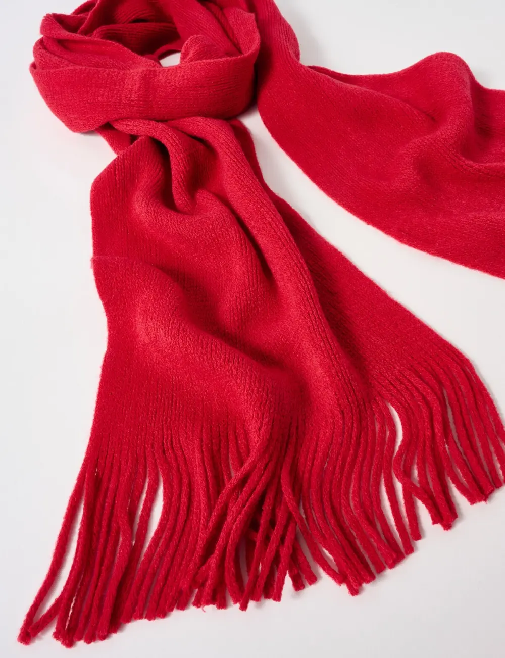 Vintage High-End Crimson Soft Scarf
