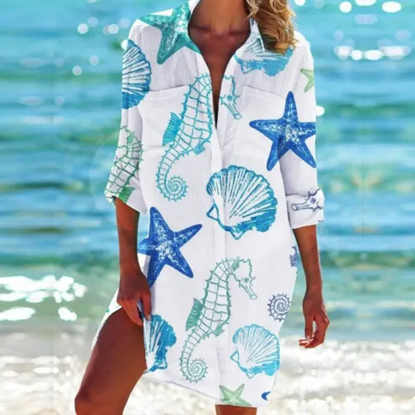Glamorous Print Long Sleeve Mini Dress