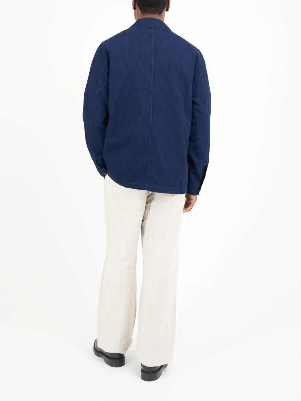 Indigo Long Sleeve Cotton Shirt Jacket