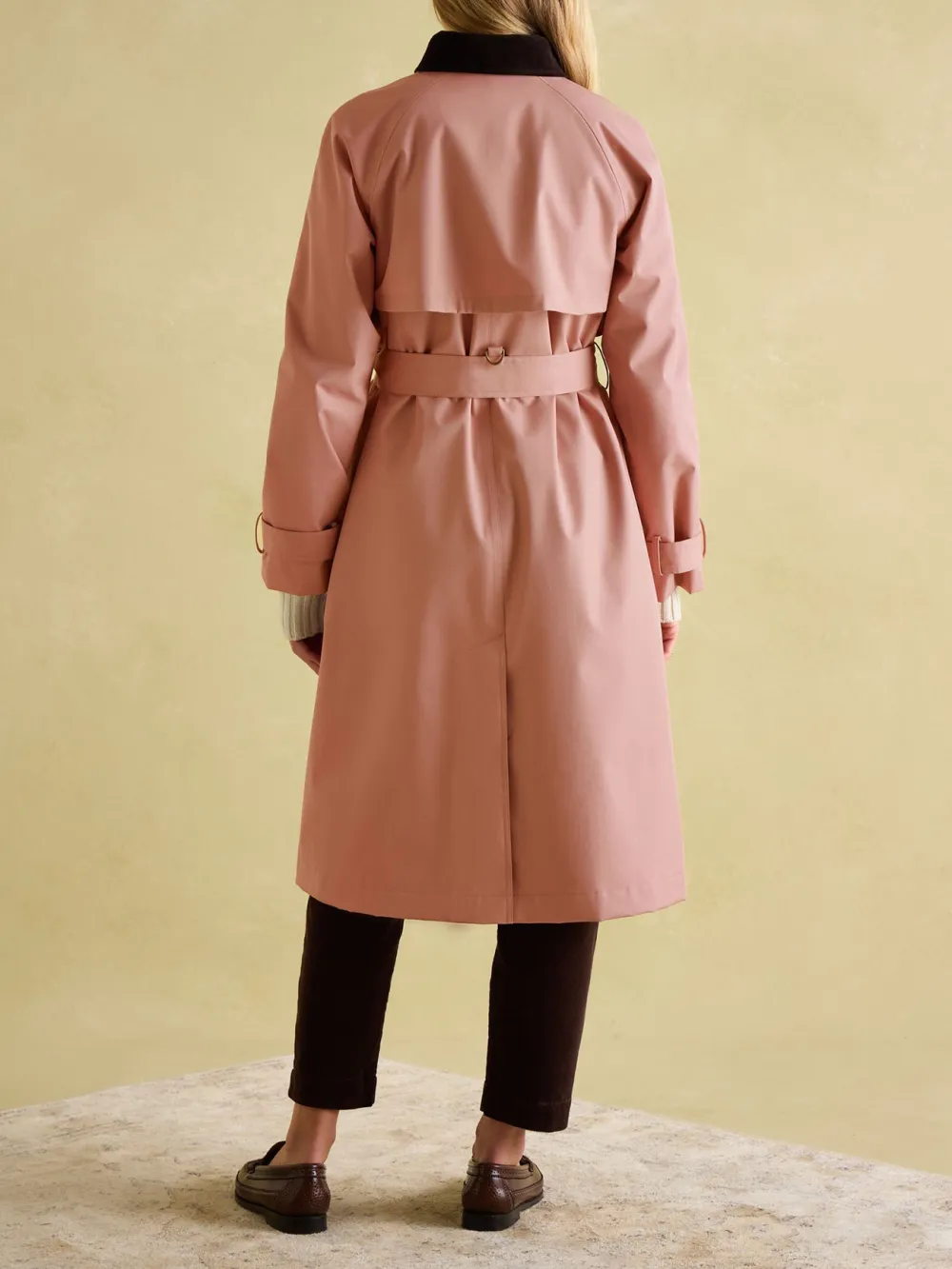 Pink Waterproof Belted Trench Coat